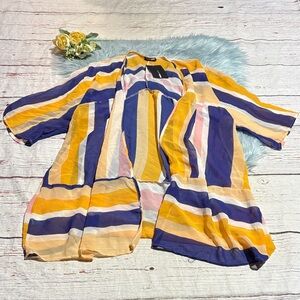 NWT Fashion Nova Spring Fling Stripe Kimono Sz L